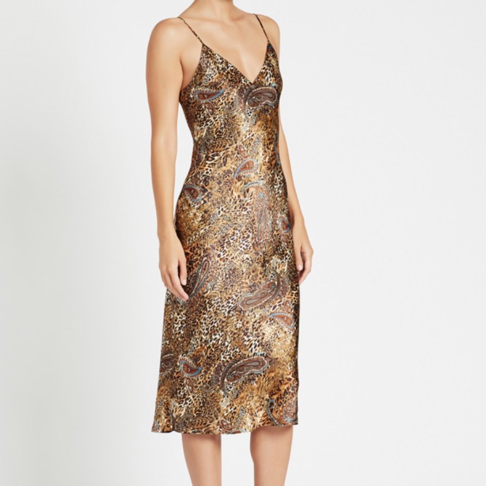 L'AGENCE JODIE V NECK SLIP DRESS - VALENCIA